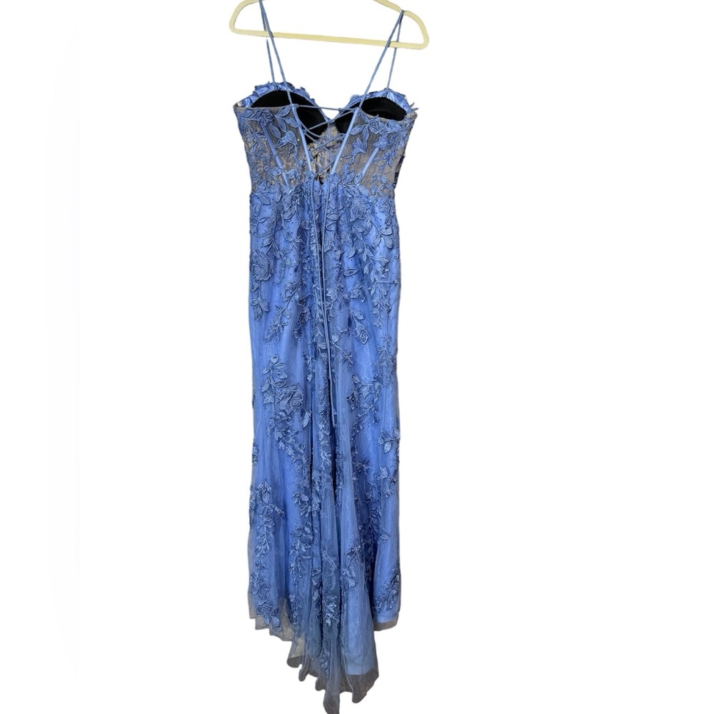 Sherri Hill Periwinkle corset top, sweetheart neckline, fitted gown, Size 14 - Picture 4 of 10